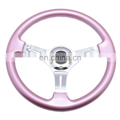 ABS chrome classic steering wheel , pink racing steering wheel, silver colored steering wheel