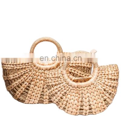 Set Of 2 Sizes Water Hyacinth Handbag New Arrival Beach bag Tote Bag Shopping Bag Wholesale