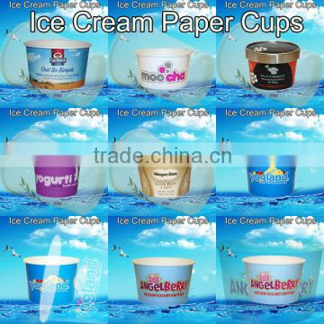 Disposable Ice Cream Paper Cups With Lid Spoon