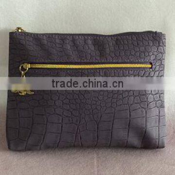 Custom Luxury Women Croco PU leather cosmetic bag