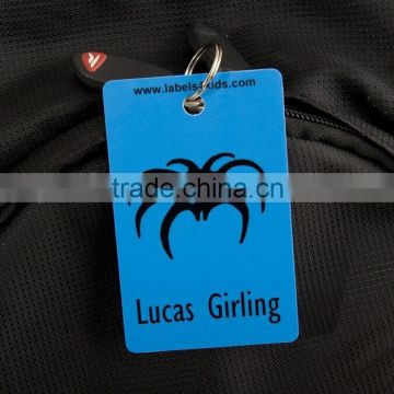 Standard rectangle vinyl bag tag with metal ring (M-PT311)