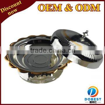 hot sale metal wholesale dinner plates/serving plate/stainless steel dish for Arabia T289D