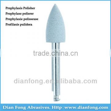 Cr103C White RA Shank Low Speed Bullet Silicone Rubber Prophylaxis Polisher For Polishing Ceramic Dental Polishing