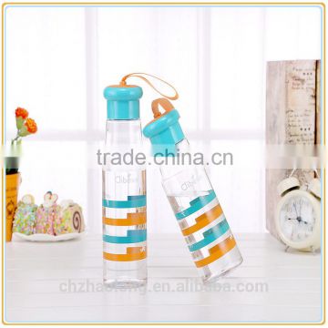 2016 cheap plastic clear water bottle with strip for sale