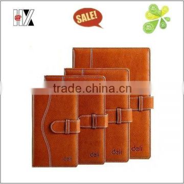Customize Different Size Hard Cover Notebook Orange Leather PU Notebook