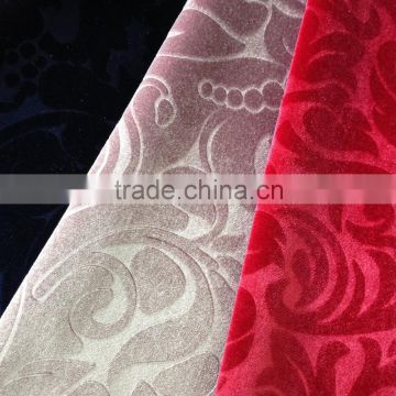 Embossed design flash spandex Velvet fabric bonding Tricot/TC for upholstery