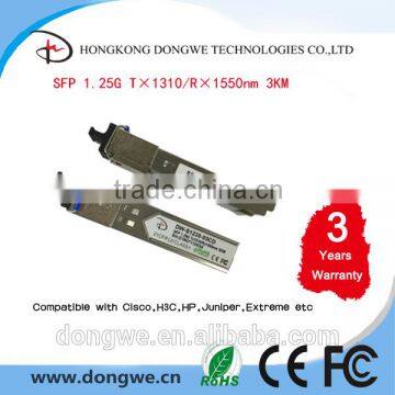 GLC-BX-D, Cisco compatible BIDI SFP 1.25G 1550TX/1310RX 3km, Fiber Optical Transceiver Module