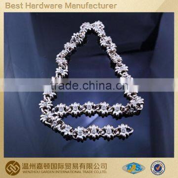 plastic made cheap silver chain for garment