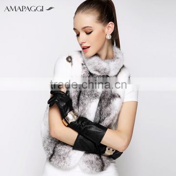 wholesale cross mink fur waistcoat for girl