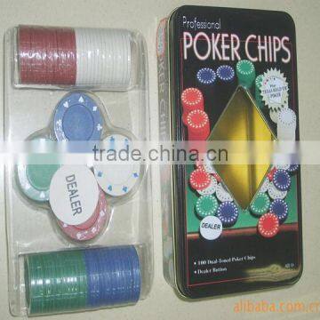 custom cheap poker chips in tin box ,100 poker chip for gaming