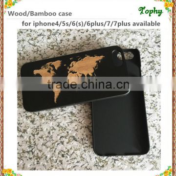 Custom Logo black wood cell phone case for phone