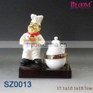 2015 new design ceramic oil bottles,polyresin chef figurines