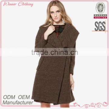 China supplier latest fashion long thick winter women wool coat