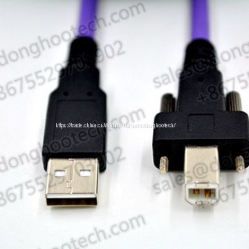 USB 2.0 Locking Cable Hi Speed A to B Printer Port Device Cables