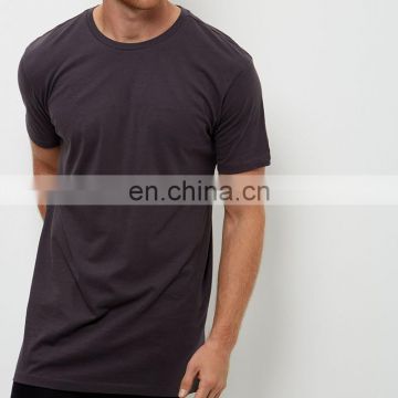 dark grey longline mass production t shirts wholesale