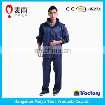 durable adult waterproof plastic pant blue rain jackets
