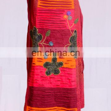 Orange & Red Razor Cut Patched Prints Maxi Dress HHCS 125 B