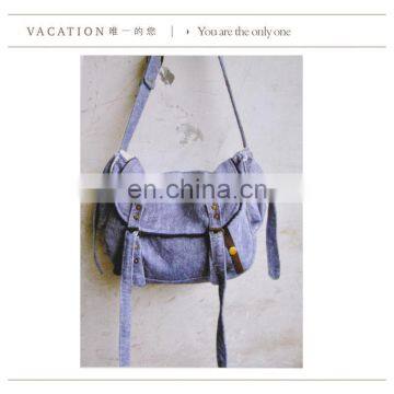 Purple color simple design cross body canvas bags