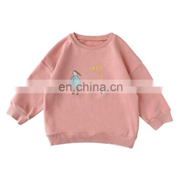 6949/Cartoon print pullover cute sweatshirt girls 1 piece spring high quality simple casual loose girls top