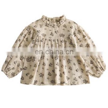 Girls Sweatshirt Floral Stand Collar T-shirt Top 20 Autumn New Style Children's Clothing