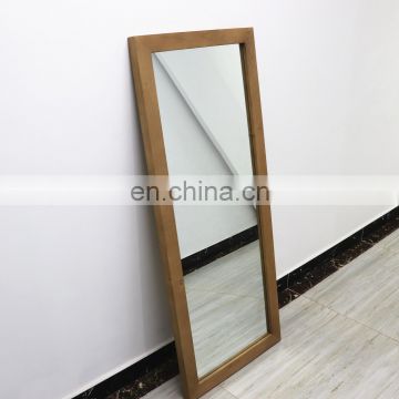 Pine Wood Frame Decorative Standing Dressing Mirror