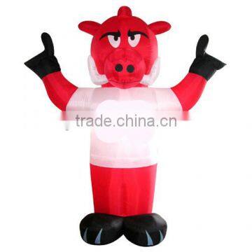 Favorable inflatable sport mascot for outdoor exhibition with logo printing