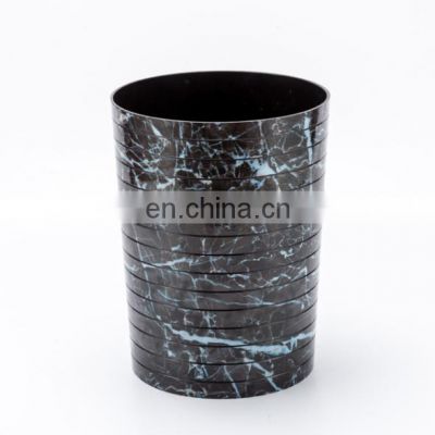 Black Trash Bin Marble Surface Design Dust Bin Plastic  Waste Bin