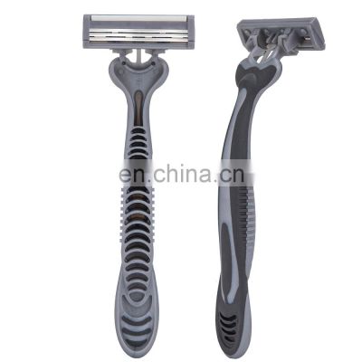 Pivoting Head Razor For Men Germany Blade Non-slip Rubber Handle Male Beard Cut Blade With Lubricant Strip LY3-04G