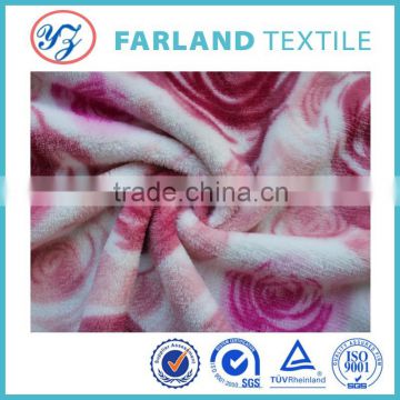 % 100 polyester super soft flowers print flannel fleece fabric warm blanket