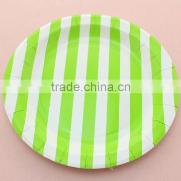 Light Green Sailor Striped Paper Dish,Party Paper Plate for Party Favors