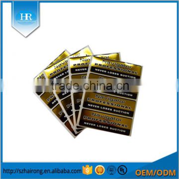 Custom adhesive packing removable gold foil labels for sale