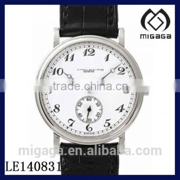 fashion good quality quartz movement separate second hand dial watch with sapphire crystal