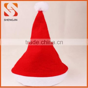 Promotional Cheap red solid felt christms hat for children