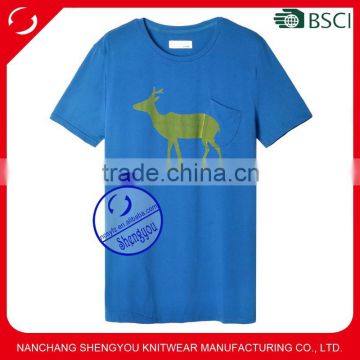 China T-shirt supplier wholesale custom printing t-shirt with pocket