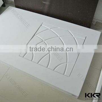 China acrylic artificial stone curved shower base