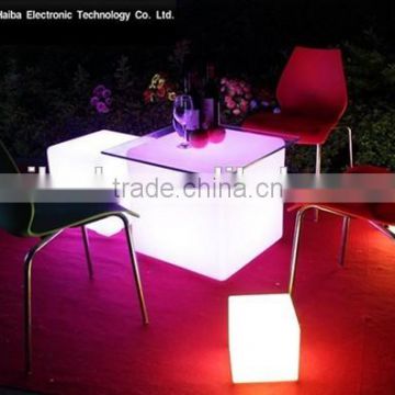 PE material led chair/led cube stool/solar charge beach chair led cube chair colour changing china supplier
