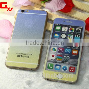beautiful mobile phone screen color change front and back tempered glass screen protector for iphone 6