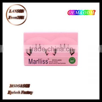 High Quality Marlliss Korea private label false eyelashes,607 wholesale strip eyelashes