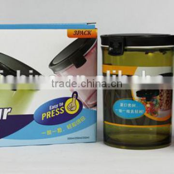 plastic storage jar 2pcs set/kitchen canister set/plastic canister set/plastic coffee canister set