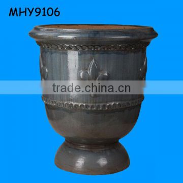 large glazed outdoor terracotta/ceramic plant pots