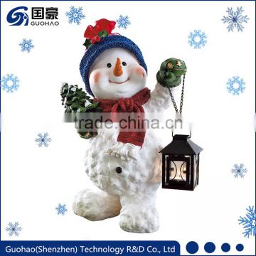 Garden snowman statue, Christmas snowman lanterns decoration