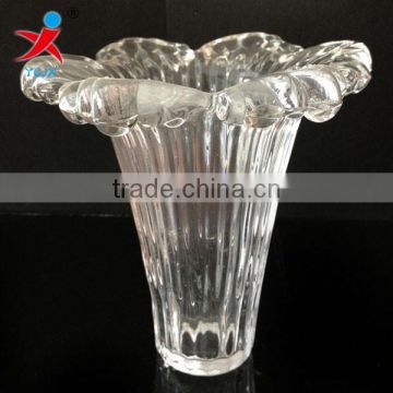 High quality desk lamp transparent glass lampshade/machine pressed glass chandelier lamps/creative flower lamp glass chimney