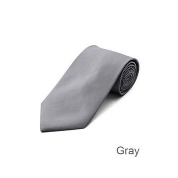 Self-fabric Plain Silk Woven Neckties XL Gray