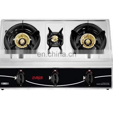 three burner gas stove,stainless steel gas cooker,table top stove