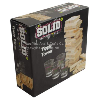 Adult Wooden Tipple Tower Drinking Game, Tower Stacking Game