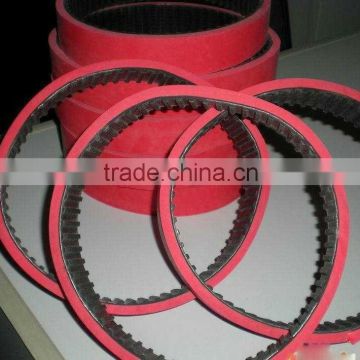 industrial timing belt T5 T10 AT5 AT10 custom made timing belt red rubber coated PU timing belt