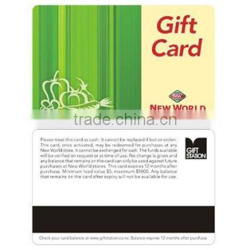 Hot selling gift card with magnetic stripe