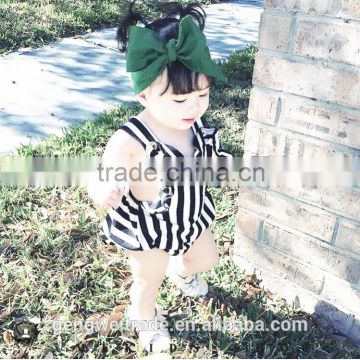 Ins Fashion 0-3 y cute girls baby romper black and white stripe sleeveless infant clothing girls romper