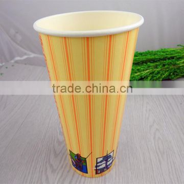 Disposable Wholesale Disposable 22oz Paper Cup for Cold Beverage Logo Color Printed Design OEM Accept