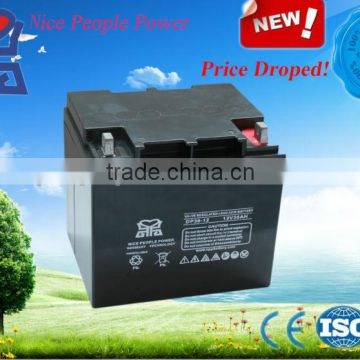 lead acid battery 12v38ah deep cycle maintenace free rechargeable battery for UPS/car/solar power